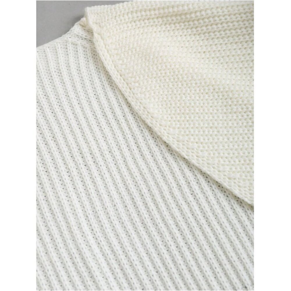 Women's Cropped Knitted Cardigan Open Front Long Sleeve Cute Top - Picture 4 of 6